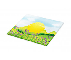 Mountains with Violets Cutting Board