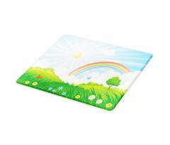 Sun and Rainbow Flowers Cutting Board