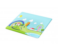 Cartoon Village Cutting Board