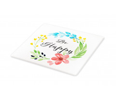 Watercolor Floral Wreath Cutting Board