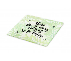 Green Leafy Branches Words Cutting Board