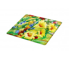 Watercolor Flower Field Cutting Board