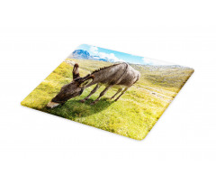 Donkey Eating Grass Mountain Cutting Board