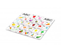 Squares with Letters Kids Cutting Board