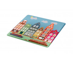 European Houses and Ships Cutting Board