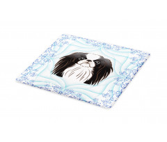 Cartoon Puppy Floral Ornate Cutting Board