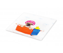 Dog Having a Bath Tub Cutting Board