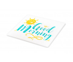 Smiling Sun and Wavy Letters Cutting Board