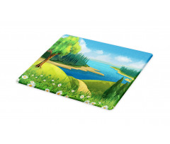 Cartoon Landscape Pattern Cutting Board