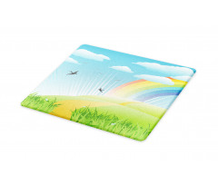 Birds and Rainbow Stripes Cutting Board