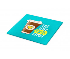 Eat Sleep Coffee Time Repeat Cutting Board