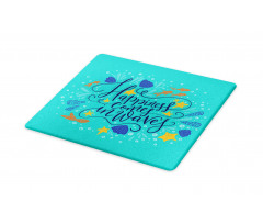 Seashell Starfish Teal Cutting Board