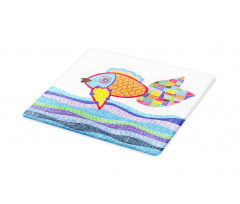 Fish Scales and Squares Doodle Cutting Board