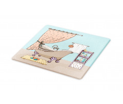 Bathroom Tub Illustration Cutting Board