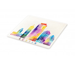 Outlined Monuments Skylines Cutting Board