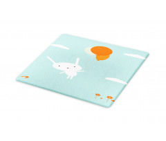 Flying Rabbit Balloons Sky Cutting Board