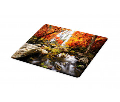 Autumn River Stream on Rocks Cutting Board