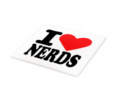 I Love Nerds Words with Heart Cutting Board