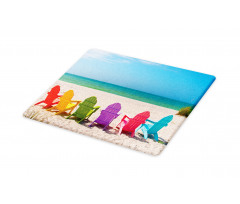 Colorful Wooden Deckchairs Cutting Board