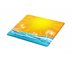 Wavy Ocean Palm Trees Lines Cutting Board