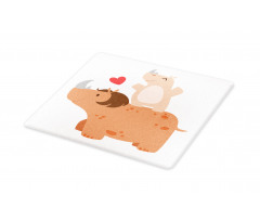 Mother and Calf with Heart Cutting Board