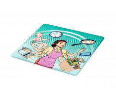 Pop Art Busy Woman Housework Cutting Board