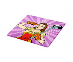 Retro Housewife Cooking Dinner Cutting Board