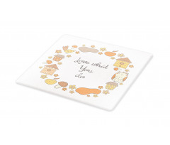 Warm Autumn Tones Cartoon Cutting Board