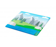 Cartoon Spring Scene Cutting Board