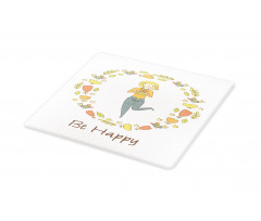 Girl with Flowers Birds Cutting Board