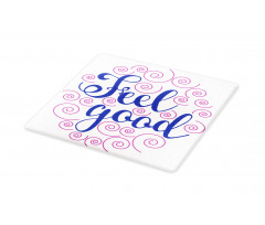 Phrase with Pink Circles Cutting Board