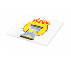 Retro Hourglass on Fire Cutting Board