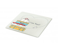 Flying Paper Plane Words Cutting Board