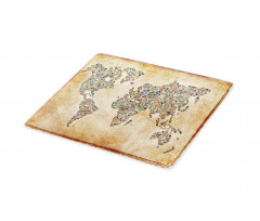 Vintage Collage World Map Cutting Board