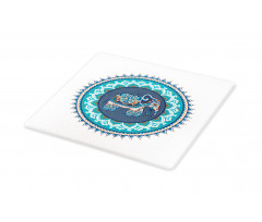 Vivid Glazed Tile Elephant Cutting Board