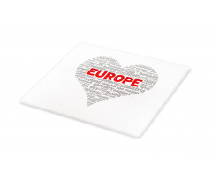 European Country Names Heart Cutting Board