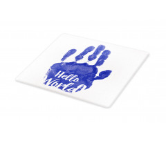 Hello World Color Hand Print Cutting Board