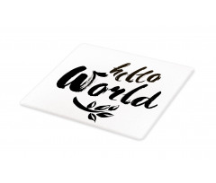 Brush Lettering Hello World Cutting Board