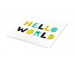 Boys Hello World Polka Dots Cutting Board