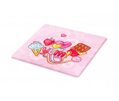 Heart Ice Cream Strawberry Cutting Board