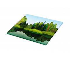 Calm Trees on Pure Lake Cutting Board