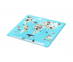 Guide Animals World Map Cutting Board