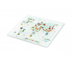 Famous World Travel Map Cutting Board