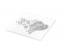 Infographic Doodle Line Map Cutting Board