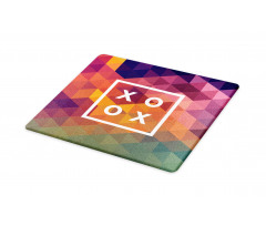 Colorful Geometric Kiss Square Cutting Board