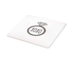 Wedding Ring Proposal Kisses Cutting Board