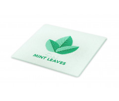 Fresh Mint Leaves Calligraphy Cutting Board