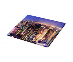 New York Panoramic Aerial Night Cutting Board