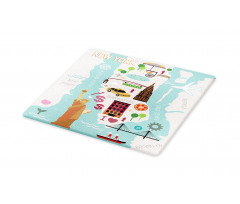 New York Infographic Doodle Map Cutting Board