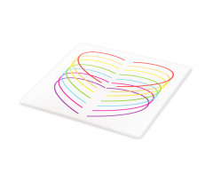 Vivid Outline Heart Drawings Cutting Board